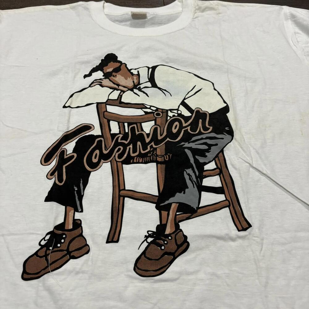 White Graphic Tee with Fashion Print